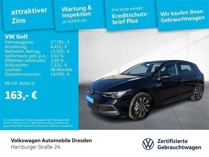 Schwarz Gebraucht 2022 VW Golf VIII Life Limousine | 18.450 € (Guter Preis) - Bild 1/3
