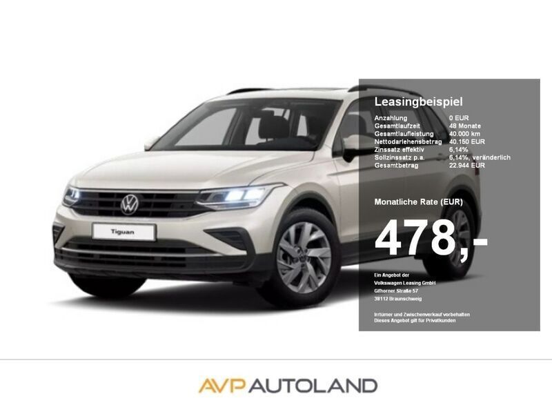 Ivory silver Gebraucht 2024 VW Tiguan Life SUV | 40.160 € (Teuer) - Bild 1/4