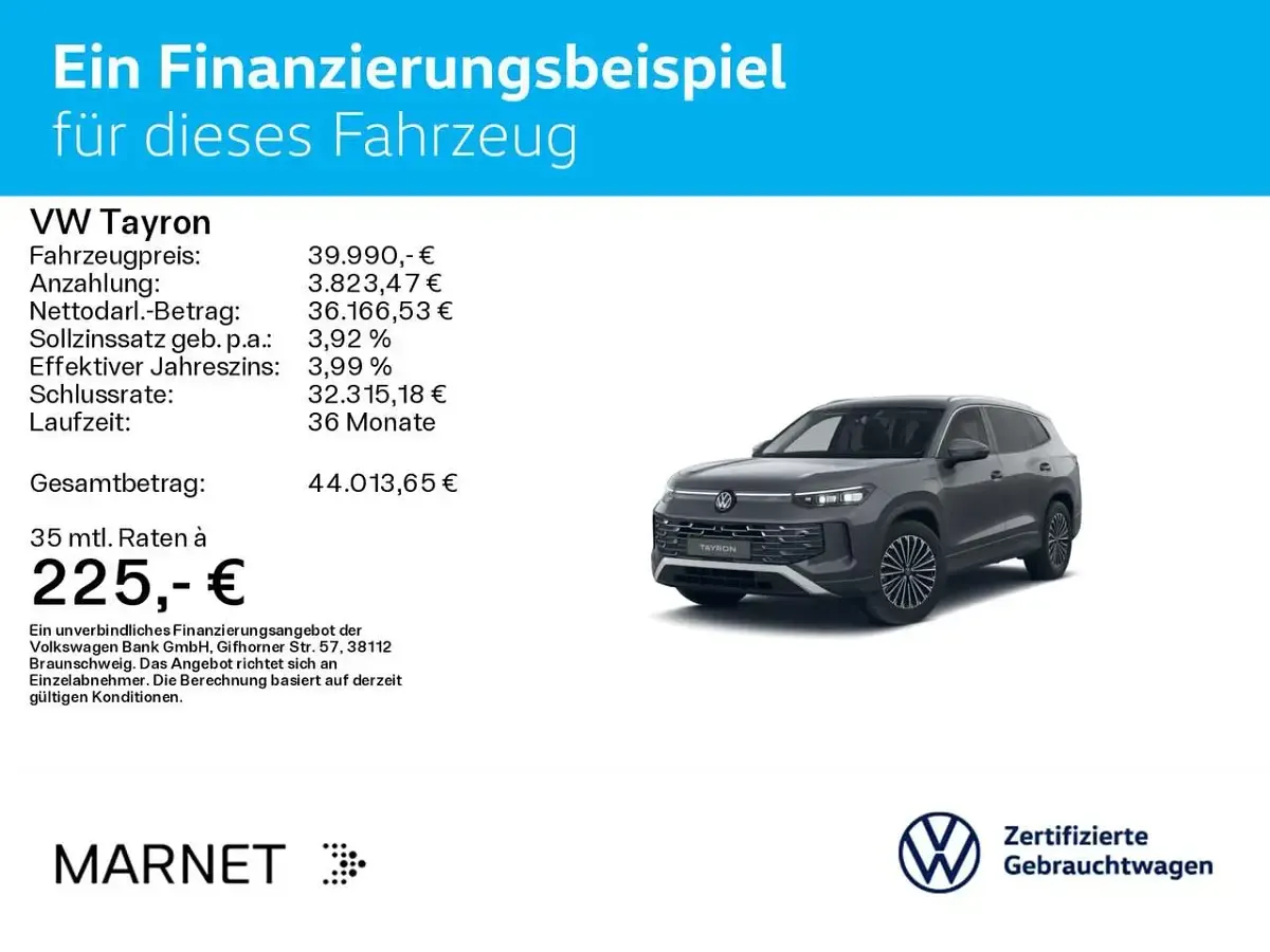 Gebraucht VW Tayron Elegance 204 PS (150 kW) 2025 Delfingrau metallic SUV