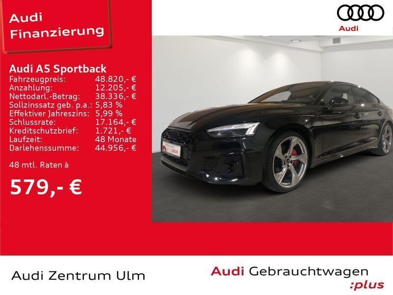 Mythosschwarz metallic Gebraucht 2023 Audi A5 Sportback Business Limousine | 50.980 € - Bild 1/4