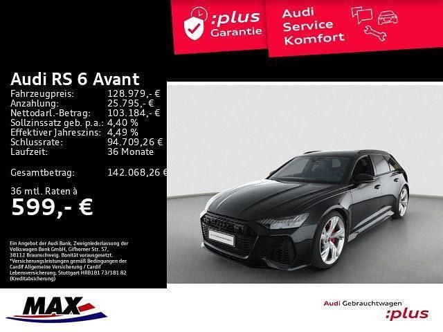 Mythosschwarz metallic Gebraucht 2025 Audi RS6 Performance Kombi | 128.979 € (Guter Preis) - Bild 1/3