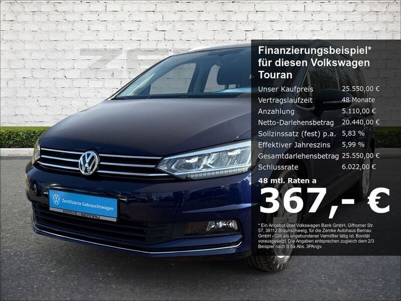 Blau Gebraucht 2019 VW Touran Highline Van / Kleinbus | 26.925 € (Fairer Preis) - Bild 1/4