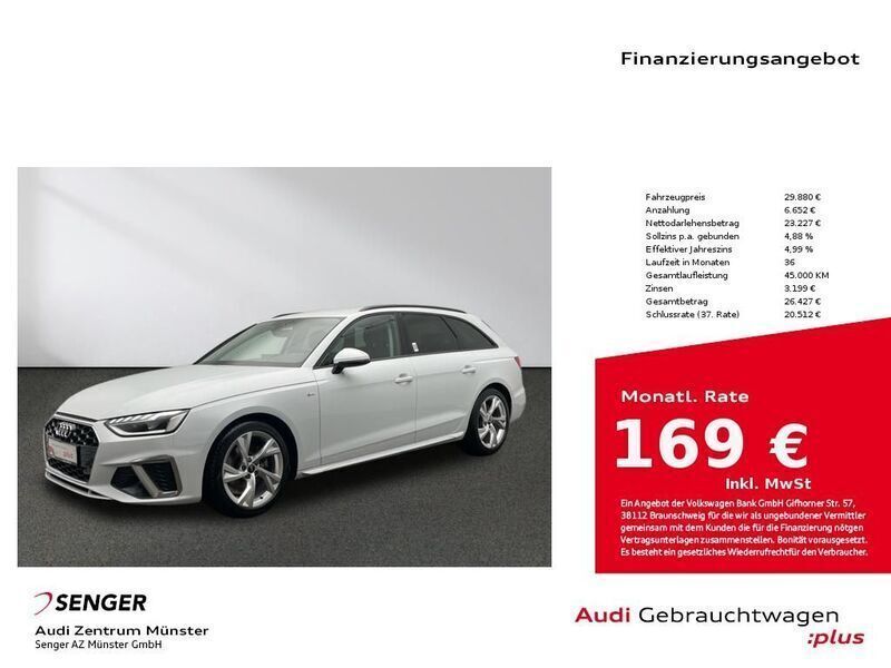 Gletscherweiß metallic Gebraucht 2022 Audi A4 S-Line Kombi | 32.880 € (Fairer Preis) - Bild 1/2