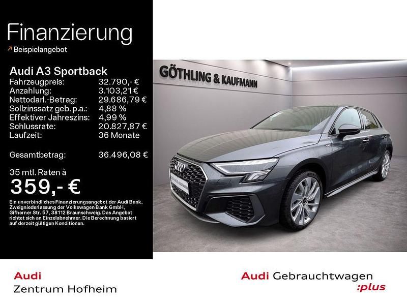 Grau Gebraucht 2024 Audi A3 Sportback S-Line Limousine | 32.790 € (Guter Preis) - Bild 1/4