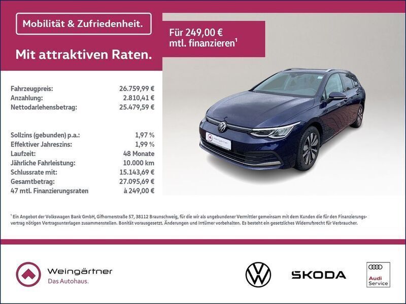 Blau Gebraucht 2023 VW Golf VIII Move Kombi | 26.760 € (Fairer Preis) - Bild 1/4