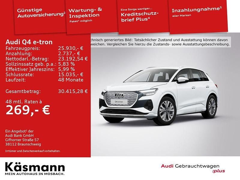 Weiß Gebraucht 2022 Audi Q4 e-tron Advanced SUV | 25.930 € (Fairer Preis) - Bild 1/3