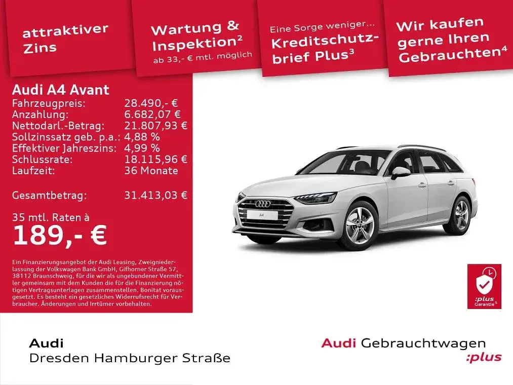 Brugt Audi A4 Advanced Plus 150 HK (110 kW) 2023 Hvid Stationcar