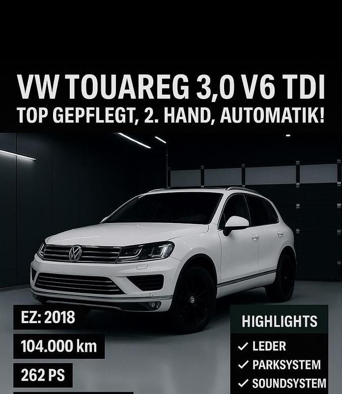 Weiß Gebraucht 2018 VW Touareg SUV | 27.995 € (Superpreis) - Bild 1/4