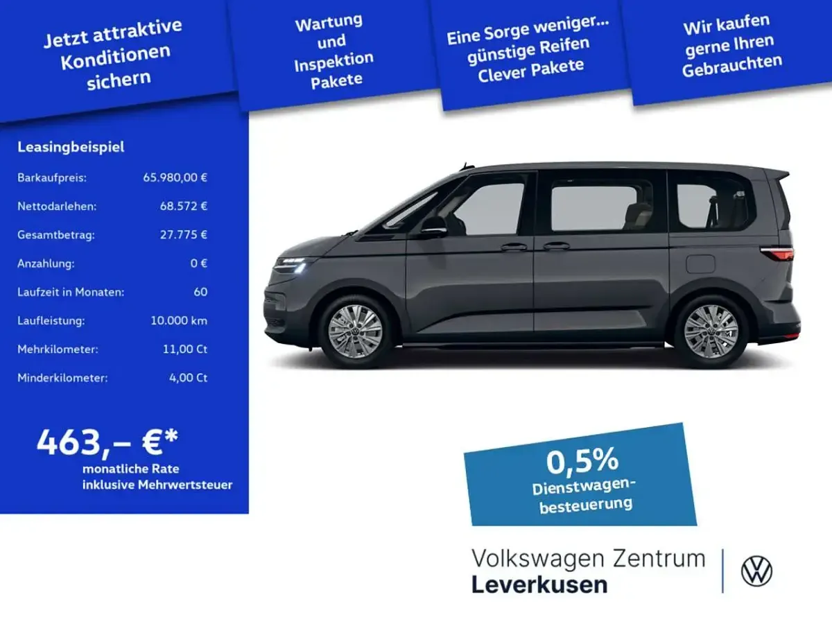 Nowe VW T7 177 KM (130 kW) 2026 Szary Van