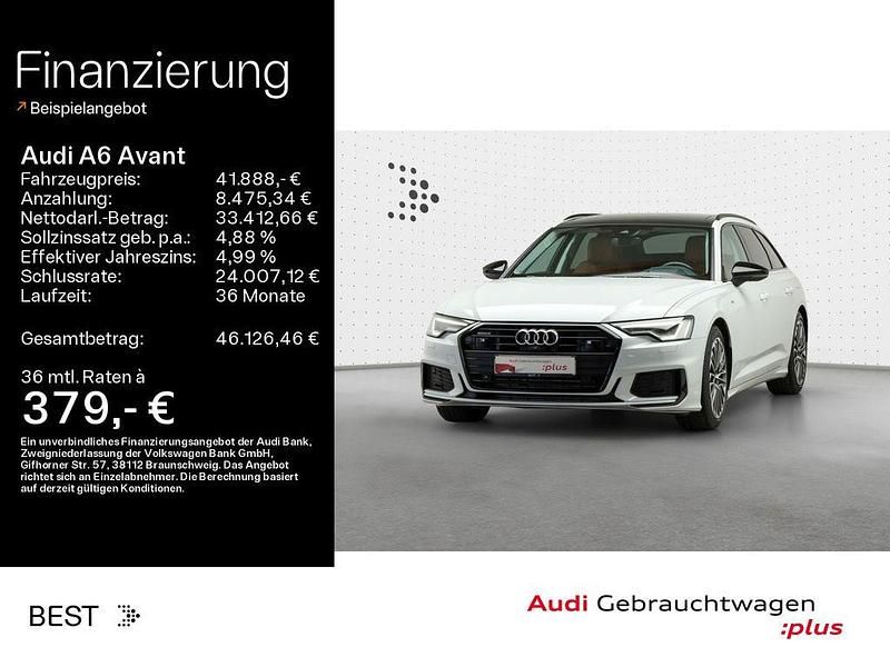 Gletscherweiß metallic Gebraucht 2022 Audi A6 Ambiente Kombi | 41.888 € (Guter Preis) - Bild 1/4