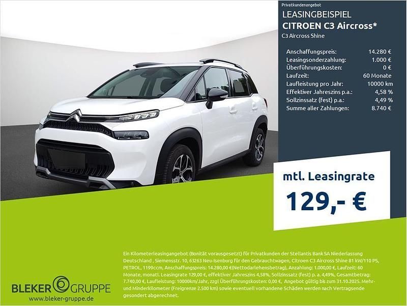 Weiß Gebraucht 2023 Citroën C3 Aircross Shine SUV | 13.880 € (Guter Preis) - Bild 1/3