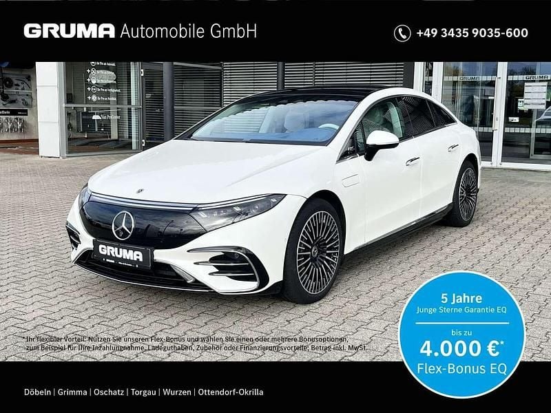 Manufaktur diamantweiß bright Gebraucht 2022 Mercedes EQS580 AMG Limousine | 72.930 € (Fairer Preis) - Bild 1/4