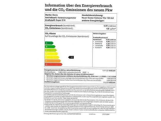 Neu Dacia Duster Extreme 131 PS (96 kW) 2025 Terracottabraun SUV