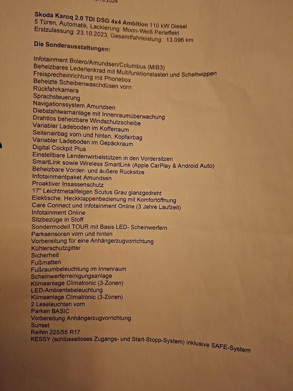 Weiß Gebraucht 2023 Skoda Karoq Ambition SUV | 29.500 € (Superpreis) - Bild 1/4