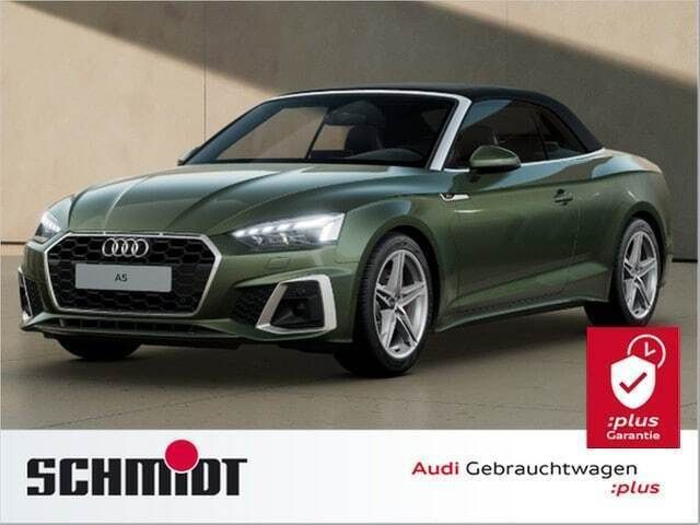 Distriktgrün metallic Gebraucht 2024 Audi A5 Cabriolet S-Line Cabrio | 52.840 € (Guter Preis) - Bild 1/2