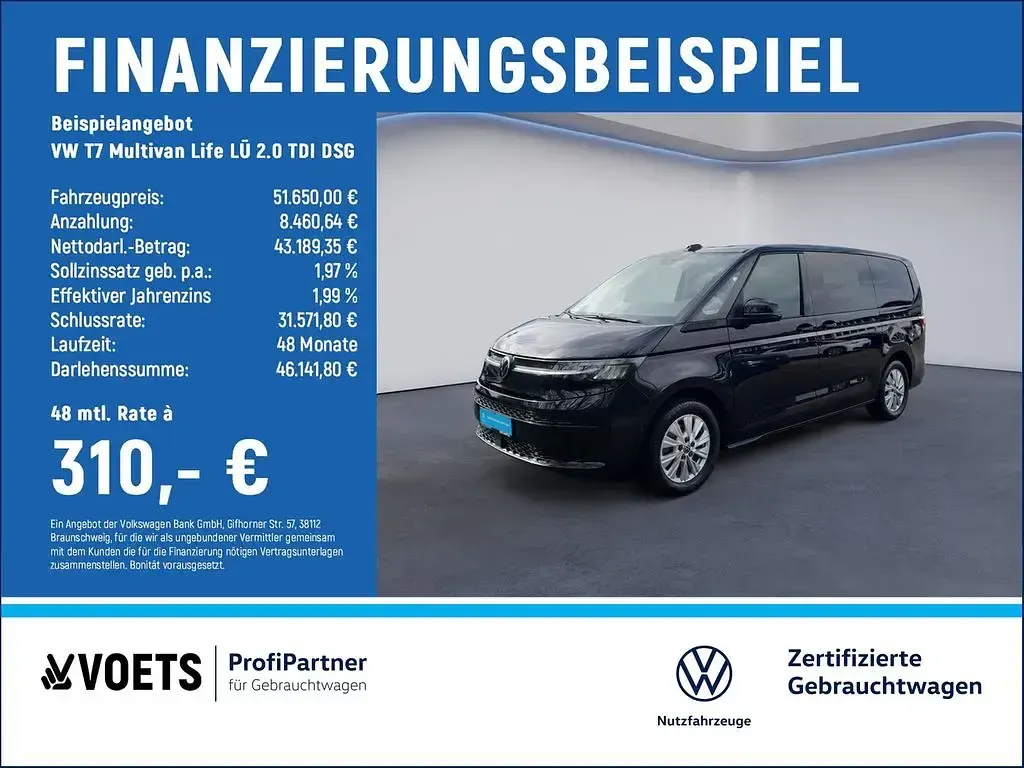 Gebraucht VW Multivan Life 150 PS (110 kW) 2025 Schwarz Van / Kleinbus