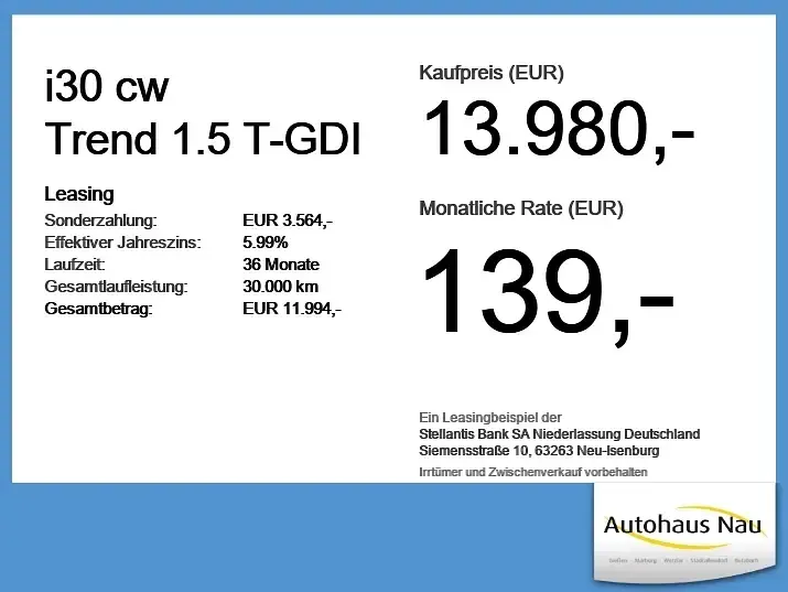 Gebraucht Hyundai i30 Trend 160 PS (117 kW) 2023 Amazon grey / grau Kombi