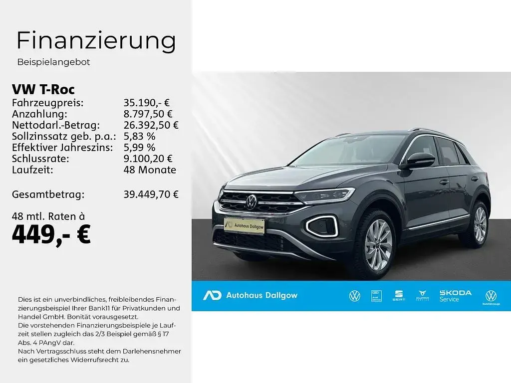 Neu VW T-Roc Style 150 PS (110 kW) 2025 Grau SUV