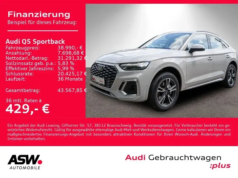 Gebraucht Audi Q5 Sportback S-Line 367 PS (269 kW) 2023 Individuallackierungen audi ex SUV