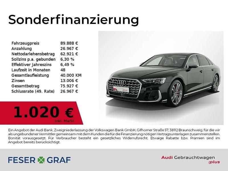 Mythosschwarz metallic Gebraucht 2022 Audi S8 Ambiente Limousine | 89.888 € (Fairer Preis) - Bild 1/2