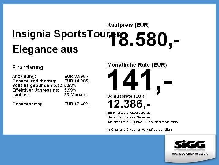 Gebraucht Opel Insignia Elegance 174 PS (127 kW) 2022 Jade weiss Kombi