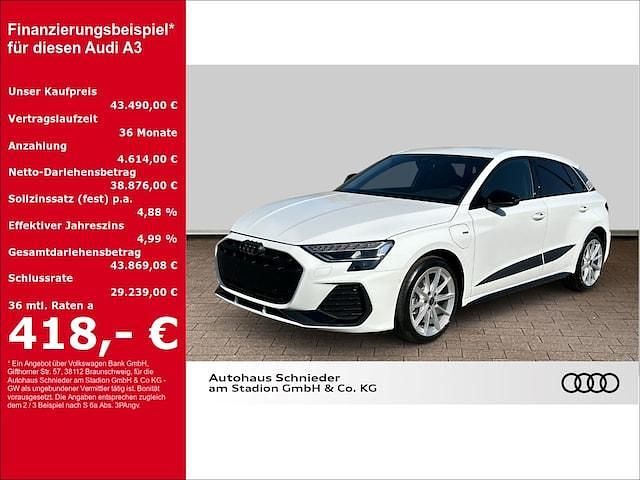 Arkonaweiß Gebraucht 2025 Audi A3 Sportback e-tron S-Line Kleinwagen | 43.490 € (Etwas zu teuer) - Bild 1/4