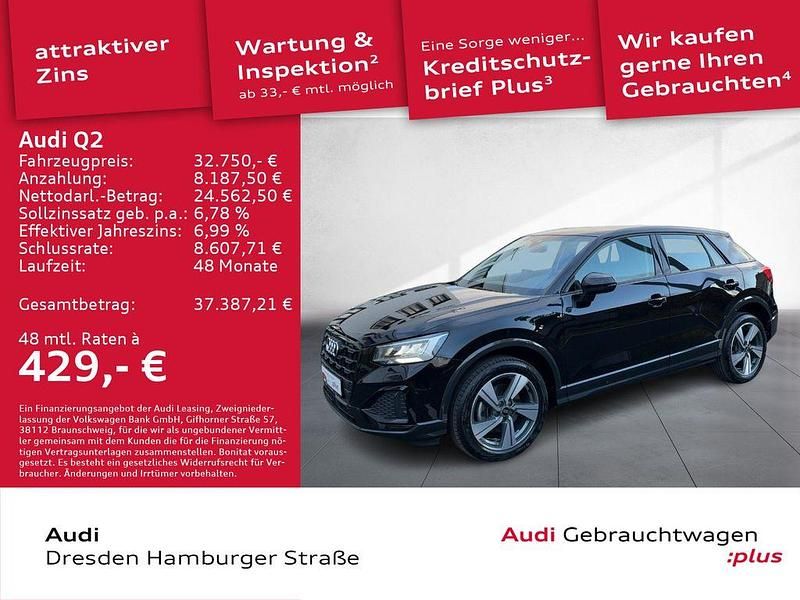 Mythosschwarz metallic Gebraucht 2025 Audi Q2 Advanced Plus SUV | 32.750 € (Guter Preis) - Bild 1/3