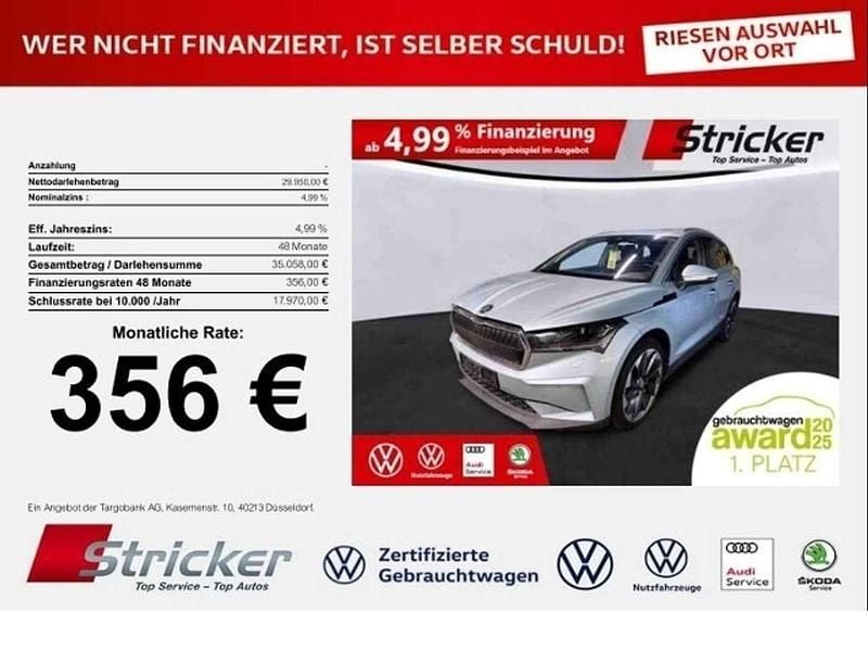 Arctic silber metallic Gebraucht 2021 Skoda Enyaq iV SUV | 29.949 € (Guter Preis) - Bild 1/3