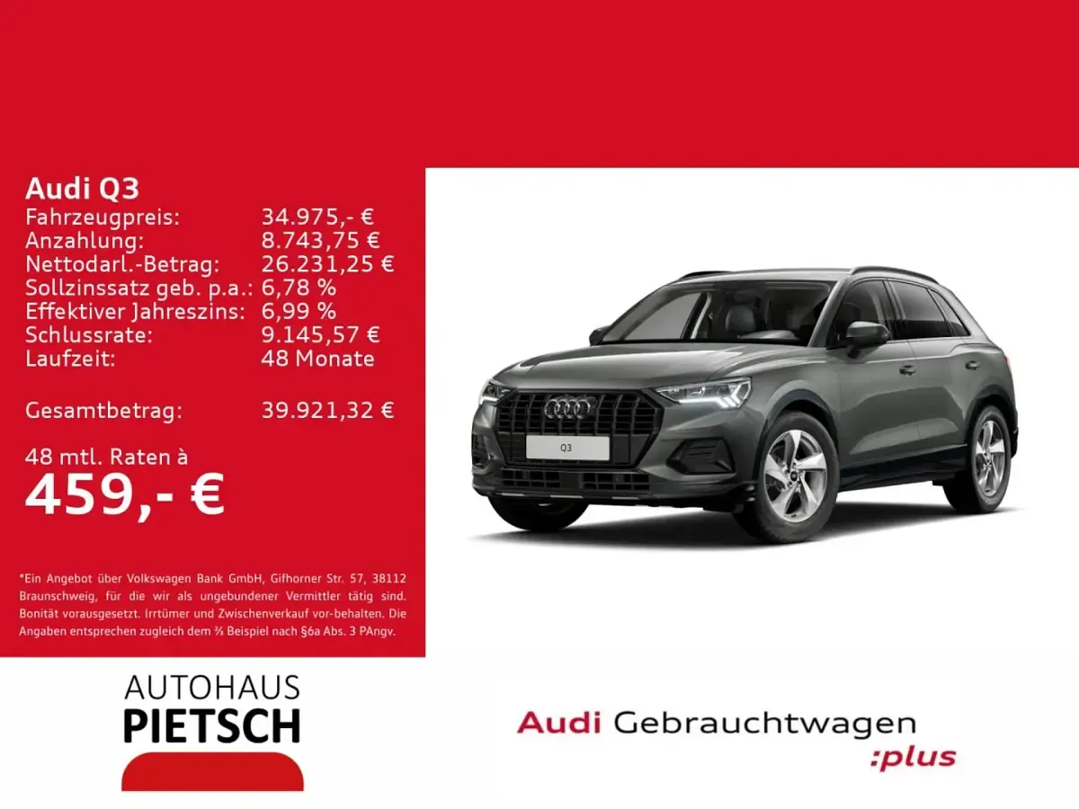 Gebraucht Audi Q3 Advanced 150 PS (110 kW) 2025 Chronosgrau metallic SUV
