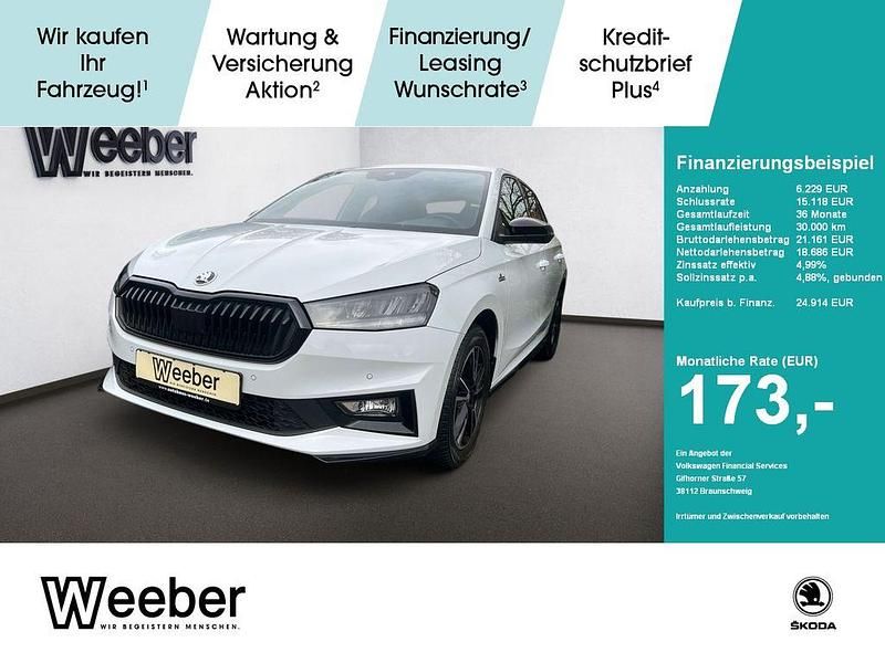 Weiß Gebraucht 2025 Skoda Fabia Monte Carlo Limousine | 24.914 € (Fairer Preis) - Bild 1/4
