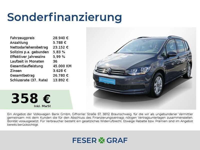 Delfingrau metallic Gebraucht 2024 VW Touran Comfortline Van / Kleinbus | 28.940 € (Superpreis) - Bild 1/1