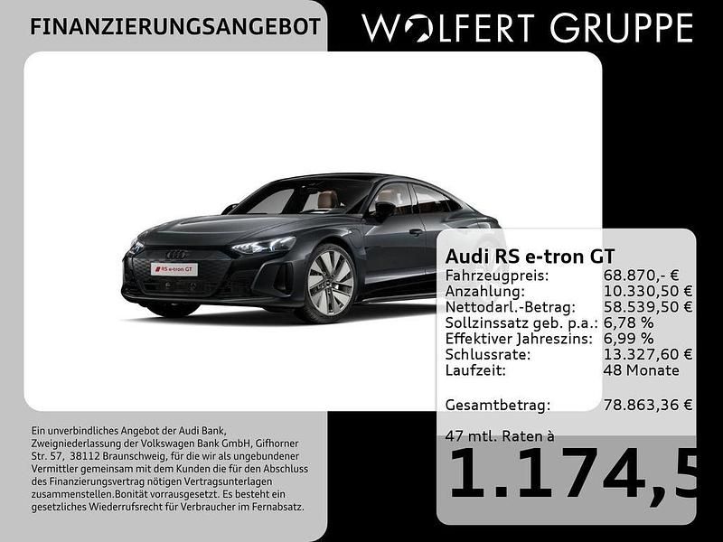 Daytonagrau perleffekt Gebraucht 2021 Audi e-tron GT quattro Ambiente Limousine | 68.870 € (Teuer) - Bild 1/4