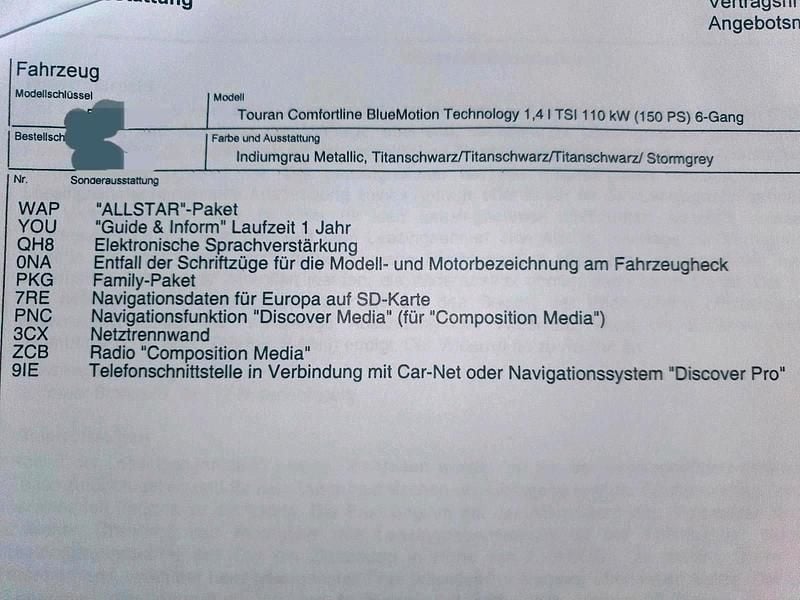 Gebraucht VW Touran Comfortline 150 PS (110 kW) 2016 Grau Van / Kleinbus