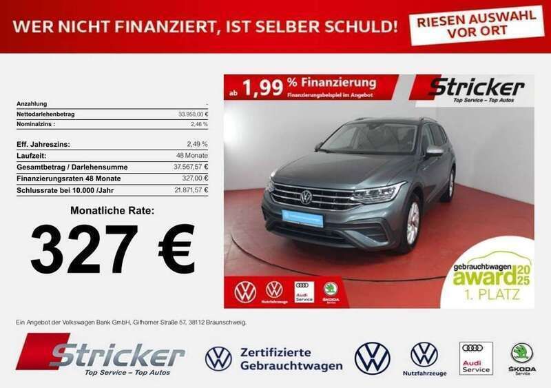 Platinum grey metallic Gebraucht 2024 VW Tiguan Allspace Life SUV | 33.950 € (Superpreis) - Bild 1/4