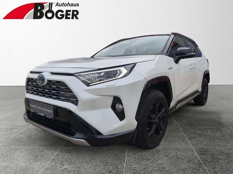 Novaweiß perleffekt / dach schwarz Gebraucht 2020 Toyota RAV4 Hybrid Plus SUV | 29.990 € (Fairer Preis) - Bild 1/3