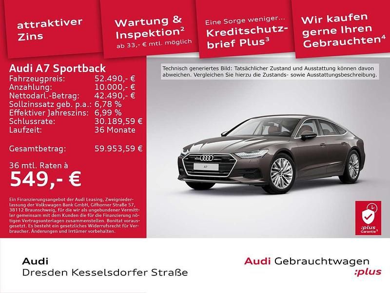 2f sohobraun metallic Gebraucht 2022 Audi A7 Kleinwagen | 52.490 € (Fairer Preis) - Bild 1/4