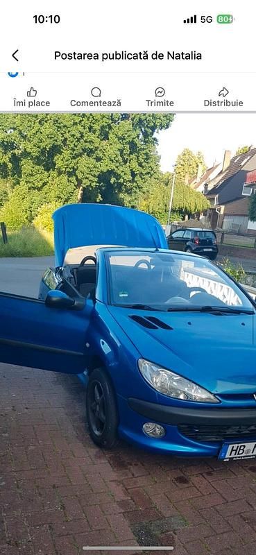 Blau Gebraucht 2003 Peugeot 206 CC Cabrio | 1.400 € - Bild 1/4