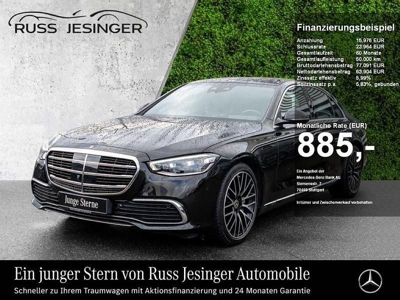 Onyxschwarz metallic Gebraucht 2021 Mercedes S400 Limousine | 77.980 € (Superpreis) - Bild 1/3