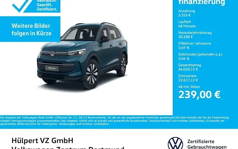 Gebraucht VW Tiguan Goal 150 PS (110 kW) 2025 Nightshade blue metallic SUV