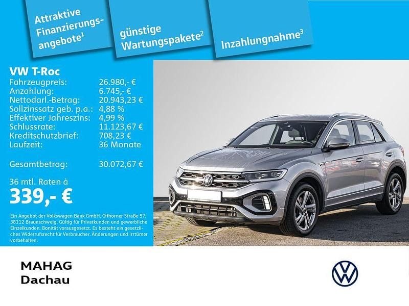 Silber Gebraucht 2022 VW T-Roc R-line SUV | 26.980 € (Fairer Preis) - Bild 1/3