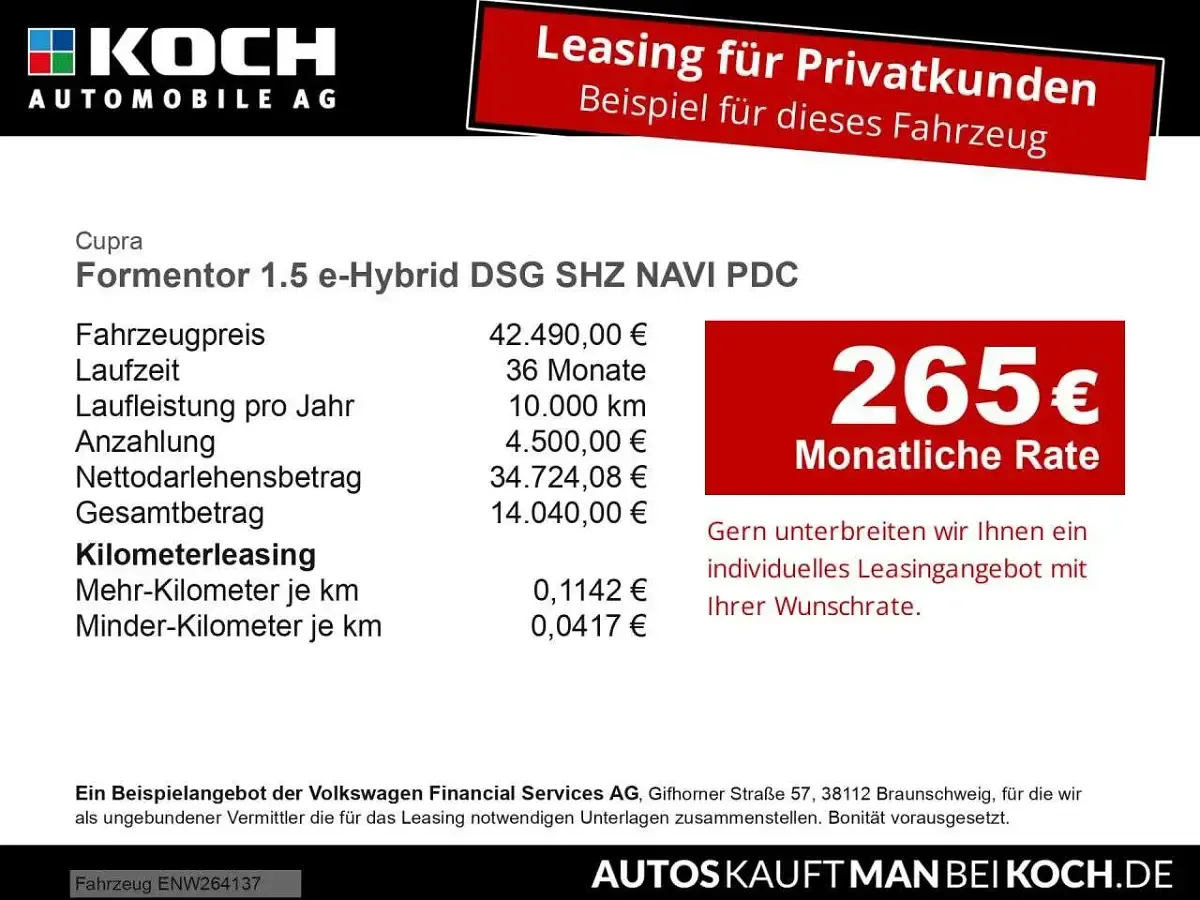 Neu Cupra Formentor 204 PS (150 kW) 2025 Weiß SUV