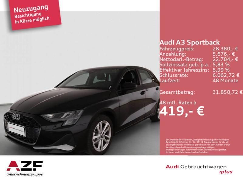 Schwarz Gebraucht 2025 Audi A3 Sportback Advanced Limousine | 28.380 € (Guter Preis) - Bild 1/4