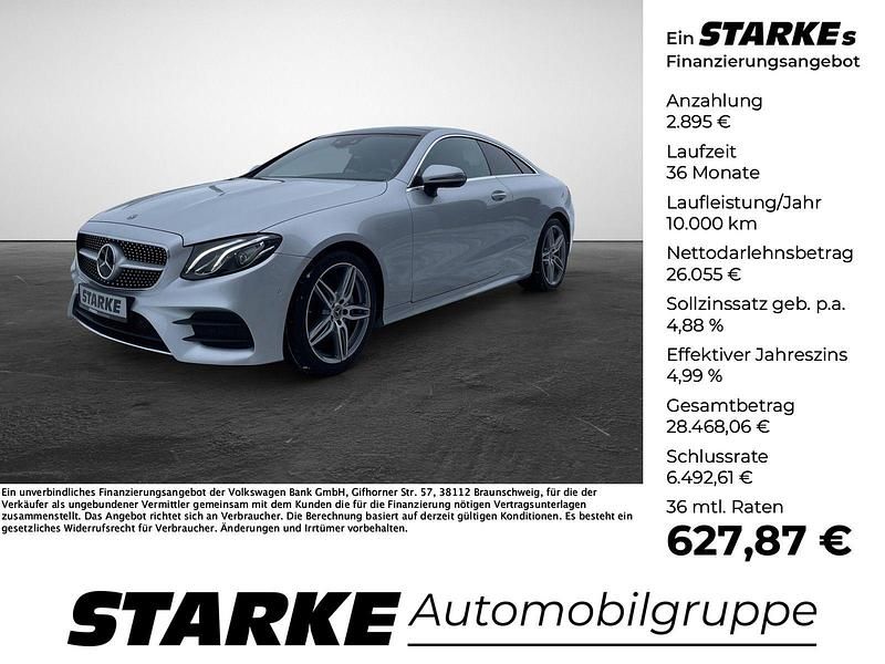 Gebraucht Mercedes E200 AMG line 184 PS (135 kW) 2018 Silber (iridiumsilber  metalliclack) Coupé