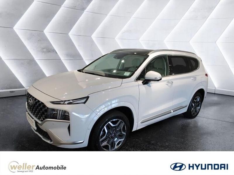Weiss Gebraucht 2021 Hyundai Santa Fe Signature SUV | 36.980 € (Teuer) - Bild 1/4