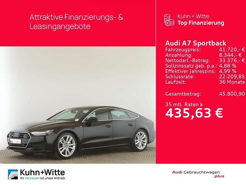 Brillantschwarz Gebraucht 2022 Audi A7 Kleinwagen | 39.920 € (Superpreis) - Bild 1/3