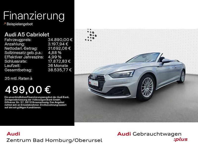 Silber Gebraucht 2021 Audi A5 Cabriolet Sport Cabrio | 34.890 € (Fairer Preis) - Bild 1/4