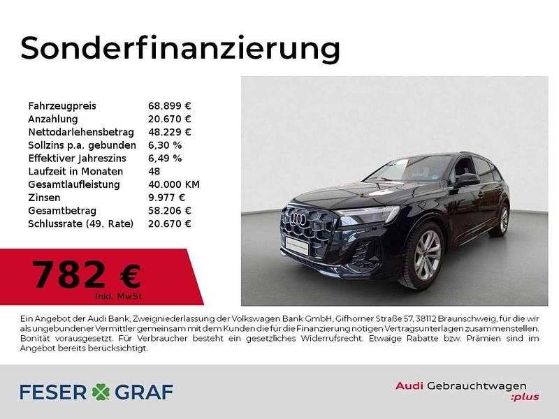 Mythosschwarz metallic Gebraucht 2025 Audi Q7 S-Line SUV | 68.899 € (Superpreis) - Bild 1/2