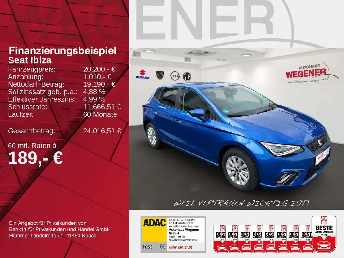 Gebraucht Seat Ibiza Style 116 PS (85 kW) 2025 Blau Kleinwagen
