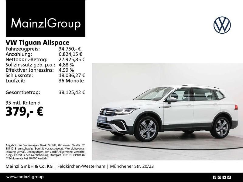 Pure white Gebraucht 2023 VW Tiguan Allspace Elegance SUV | 34.750 € (Guter Preis) - Bild 1/3