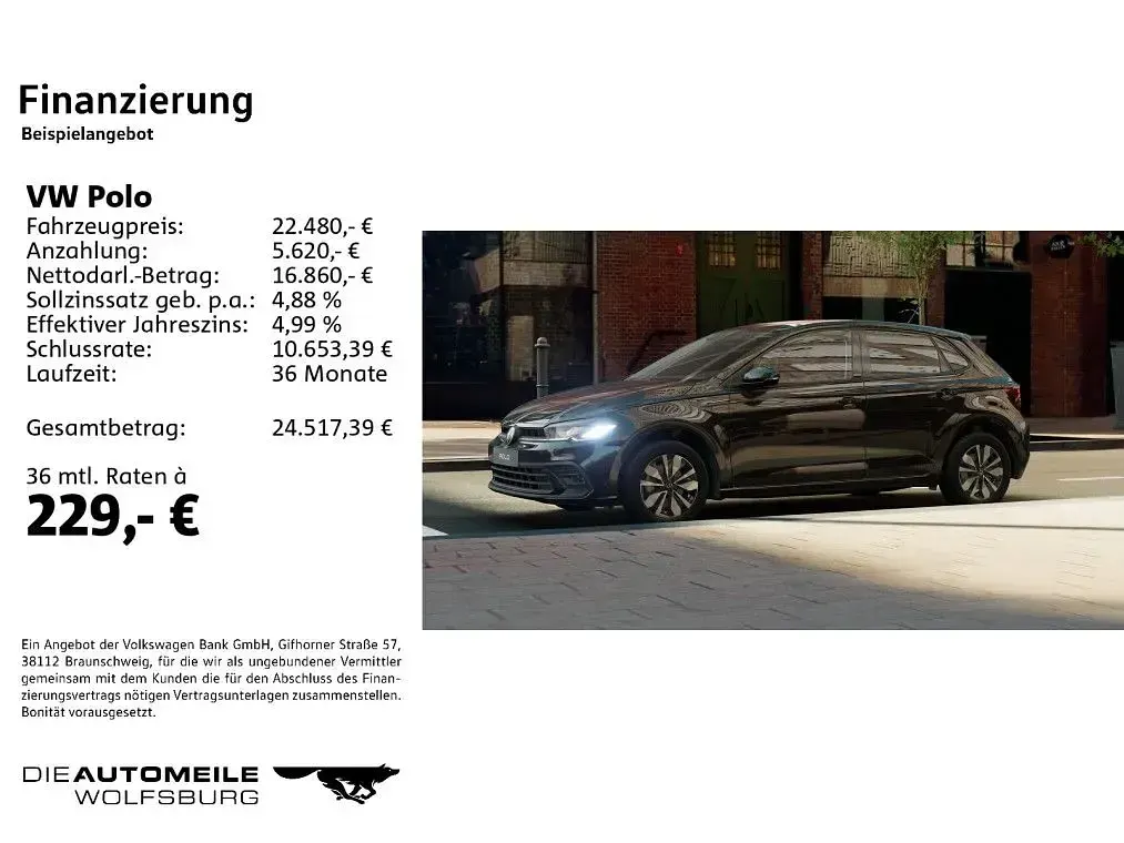 Gebraucht VW Polo Move 110 PS (80 kW) 2024 Deep black perleffekt (metallic) Kleinwagen